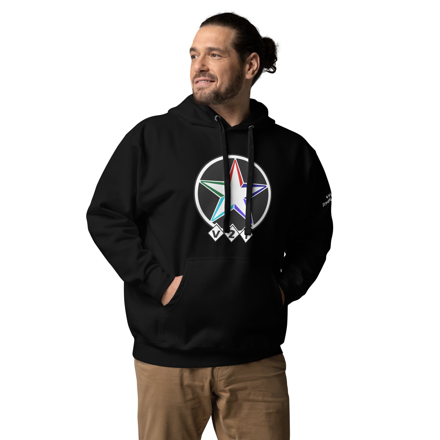 Vets2Industry Large Logo Black Pullover Unisex Hoodie